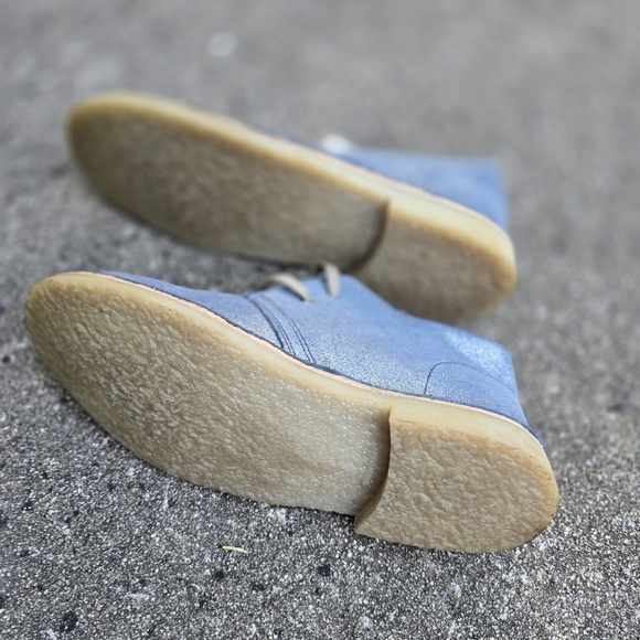 Sparkly Light Blue European Leather Ankle Boots Mio Tempo EURO 40 US 7 - Picture 5 of 6